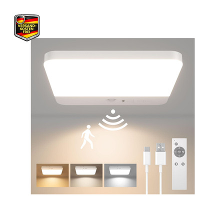 FULEN Bewegungssensor Deckenlampe LED Dimmbar 3 Farbtemperaturen Fernbed