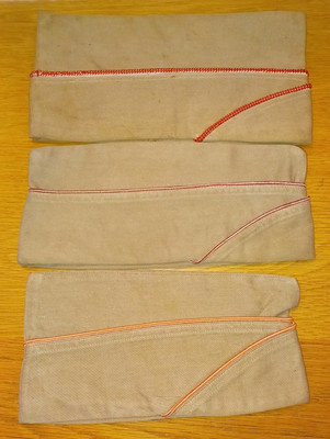 Vintage 1940s WW2 US Army Garrison Caps - Lot of 3