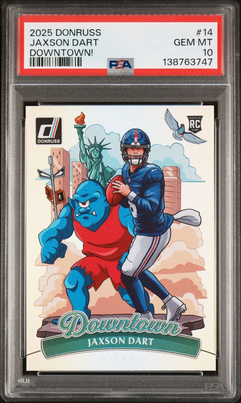 2025 Panini Donruss Jaxson Dart Downtown 14 PSA 10 Rookie Card RC