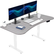 VIVO Dark Gray / White 63” x 32” Electric Height Adjustable Stand Up Desk
