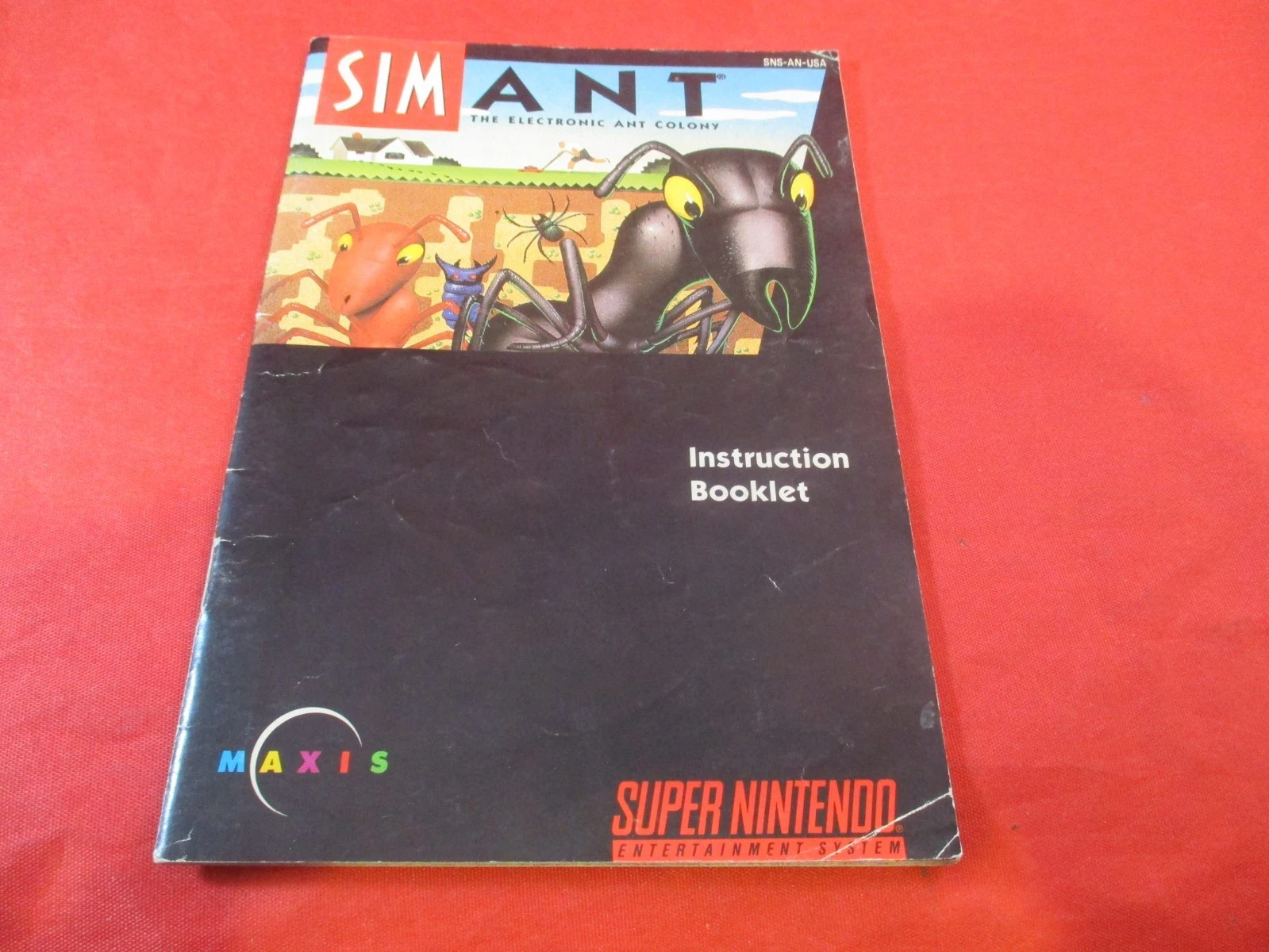 Sim Ant Super Nintendo SNES Instruction Manual Booklet ONLY Simant