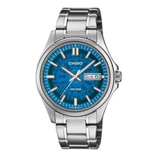 CASIO MTP-E740-2A2V BLUE STAINLESS STEEL NEW SKELETON MEN'S WATCH