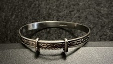 Small CHILDS Sterling Silver Bracelet Vintage Adjustable CHRISTENING Jewellery