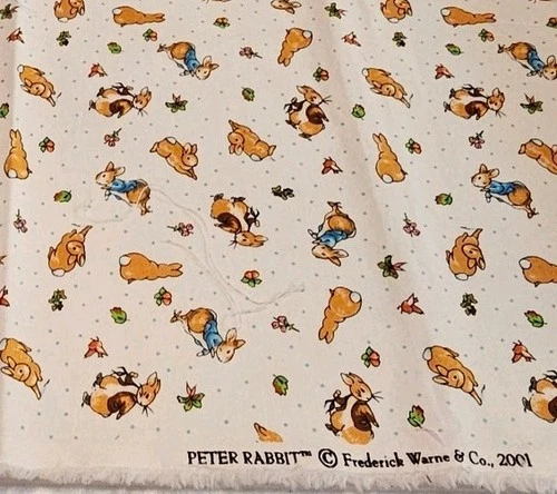 BEATRIX POTTER 2001 Peter Rabbit, 20x19" Cotton Nursery Fabric, Frederick Warne! - product listing photo