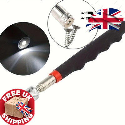 Teleskop Magnet Pickup Werkzeug LED Ausziehbar Magnet Retriever UK