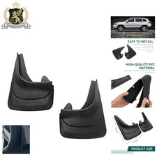 Rubber Tire Splash Guards - 2pc Set For Cars Trucks - Easy Install Black