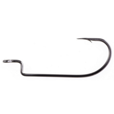 Owner Silver Offset Shank Wide Gap Worm Hook, #3/0, Silver