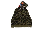 8089 bape full 1st camo shark hoody green L