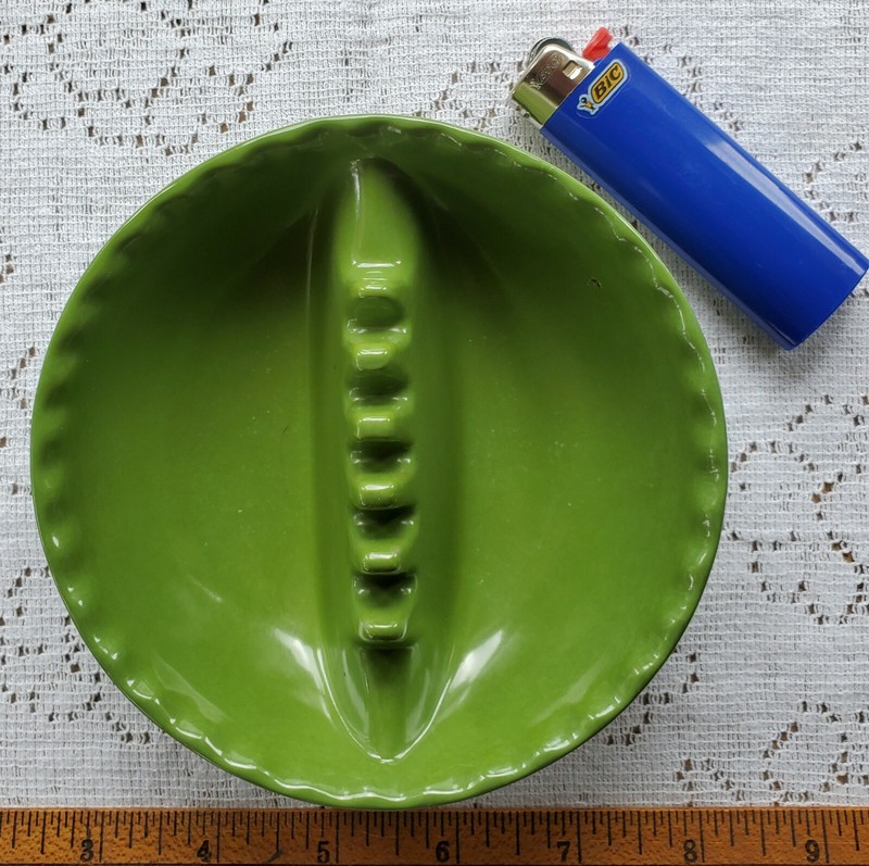 ANHOLT ASHTRAY - LIME GREEN, PATENT - ATOMIC AGE DISPLAY - VINTAGE 1963 PATENT
