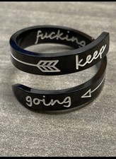 Black keep f ing going arrow twist statement ring - unique gift for her