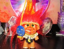 rarely odd trollkin Halloween Pumpkin Troll OOAK 3 restored vintage artdoll rare