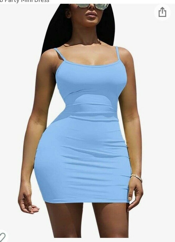 sky blue bodycon dress Sky-Blue Square Neck Backless Midi Dress