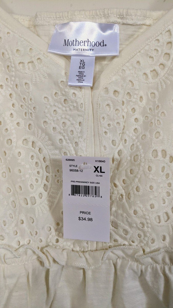 Top Tank Dentelle Motherhood Maternity Taille Medium - Blanc Ivoire - Taille Empire Doublé - Occasion Très Bon État