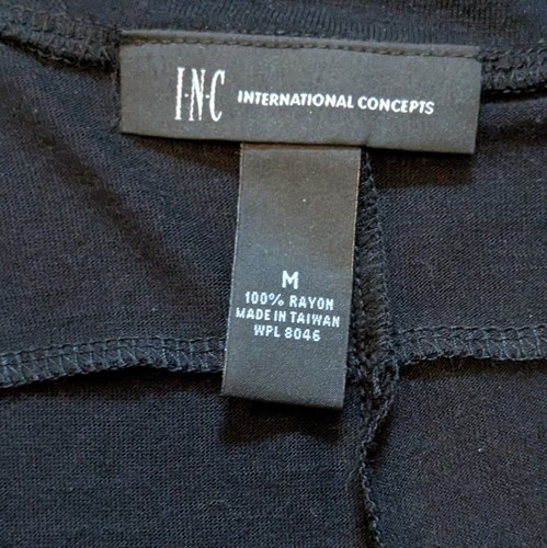 Camicia manica corta INC International Concepts donna M nera con occhielli goth punk - Foto 6 di 8