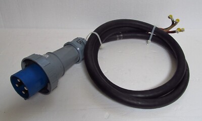 Mennekes ME 4100P9 Power Plug 100A 4W 250VAC 60930M w/ Attached 9ft. Cable