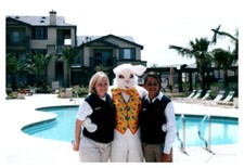 1990s Scary Creepy Rabbit Costume Girls Vintage Photo