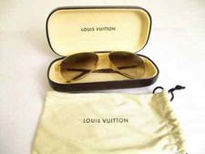 LOUIS VUITTON Conspiracy Pilot Damier Canvas Sunglasses Brown x Gold Eyewear y14
