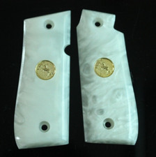 New Colt Mustang Plus II Government 380 Grips Custom Pearl Resin  Random3