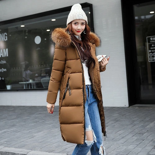 2019 Women Winter Coat Down Jacket Ladies Fur Hooded Jackets Long Puffer Parka - Picture 5 of 36