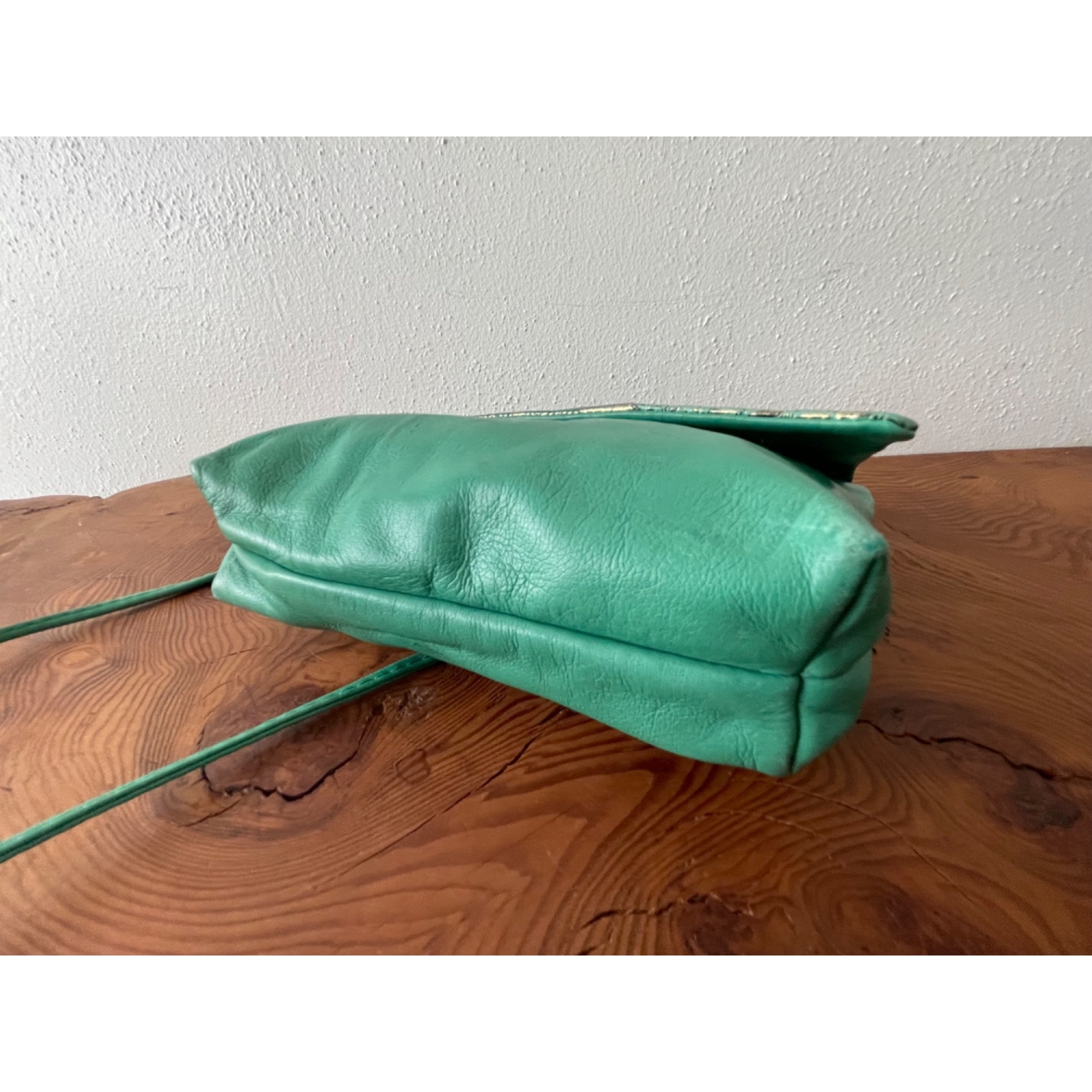 Authentic 80’s Green & Purple Patchwork Leather S… - image 11