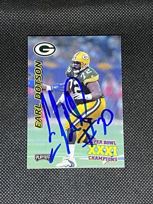 Earl Dotson Green Bay Packers SB XXXI 1997 Playoff Signed Auto