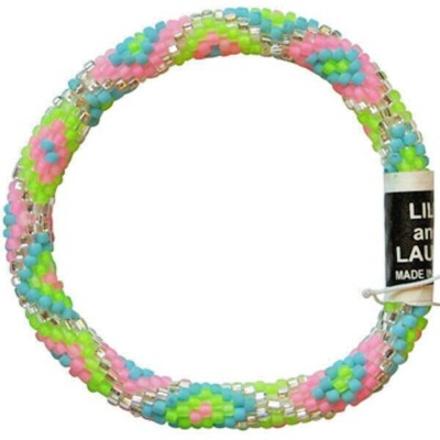 LILY and LAURA ''Lily's Kaleidoscope'' Hand Crocheted Beaded Bracelet ~Nepal~