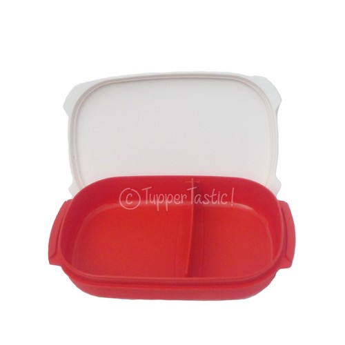 Tupperware NEW Lunch Set Bento Sandwich Box Moving Divider 750ml Bottle RedWhite - Picture 4 of 5