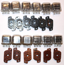 6x IN-12 with Sockets Nixie Tubes Tested Used / IN-12A or IN-12B + Sockets 6pcs