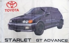 Toyota Starlet Gt Advance Flag 3ft x 2ft. Black . 