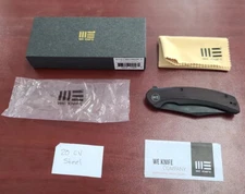 WE Snick Folding Knife Ti/Cuibourtia Wood Handle 20CV Plain Black WE19022F-3