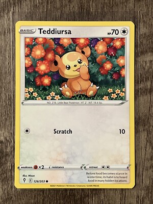 pokemon teddiursa card Teddiursa 122/189 NM / M - Astral Radiance Pokemon Card