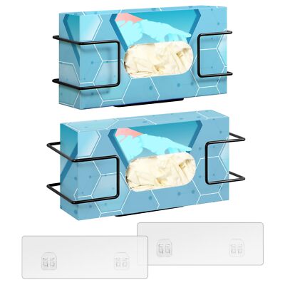 Glove Box Holder Wall Mount Disposable Glove Dispenser, 2 Pack Metal Glove Ra...