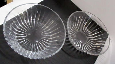 2 Val St. Lambert  Signed Crystal Balmoral Bowls 8.5''