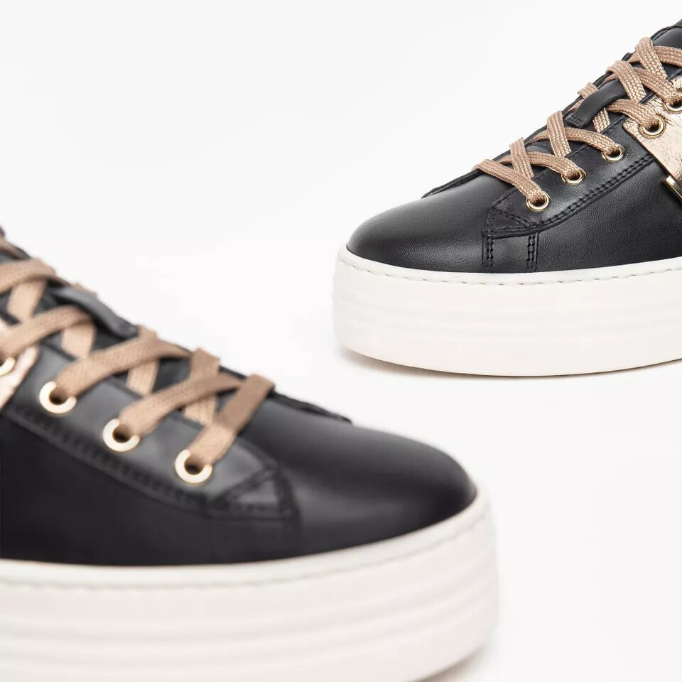 Scarpe Nero Giardini donna sneakers platform in pelle I308412D nero foto 3