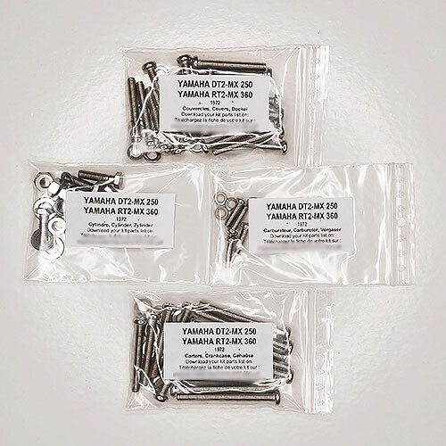 Visserie inox haute résistance pour Yamaha DT2 MX 1972