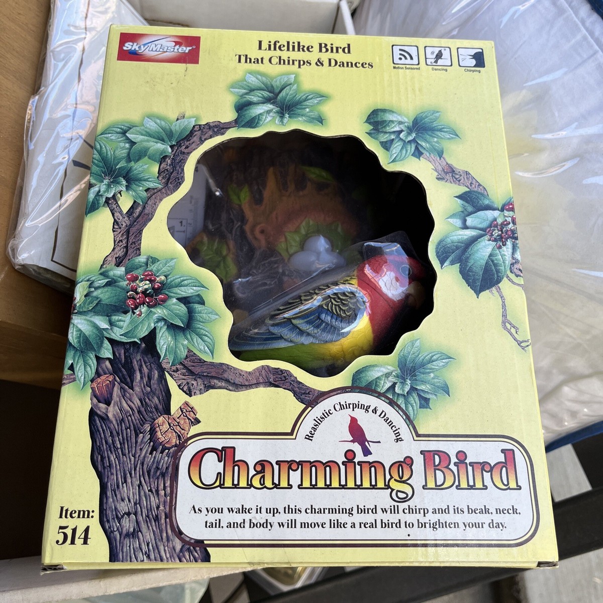 Vtg Skymaster Charming Bird Chirping & Dancing Bird - Motion