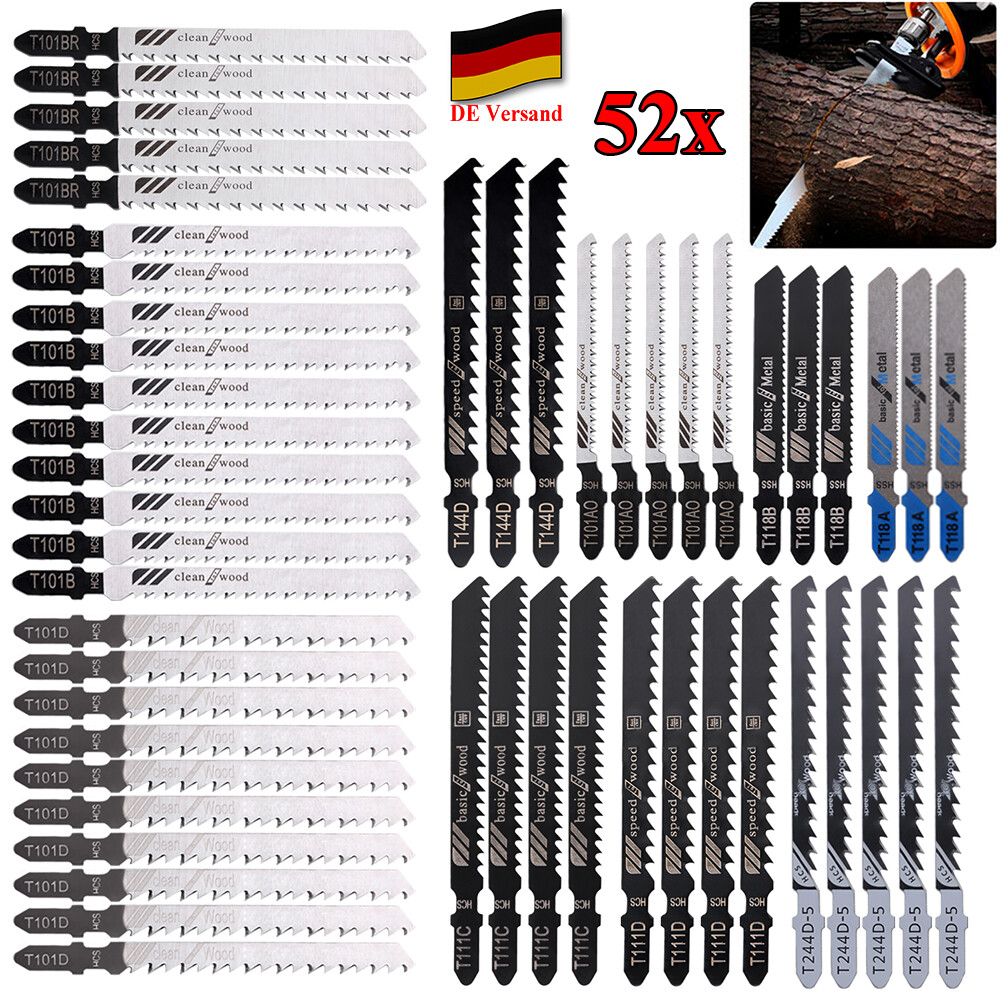 52x Stichsägeblätter T-Schaft Für Bosch Profi-Set Stichsägeblatt 