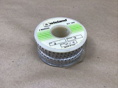 Wieland marking letter Q On Wire Marker 1000 NOS size 3 #50G23