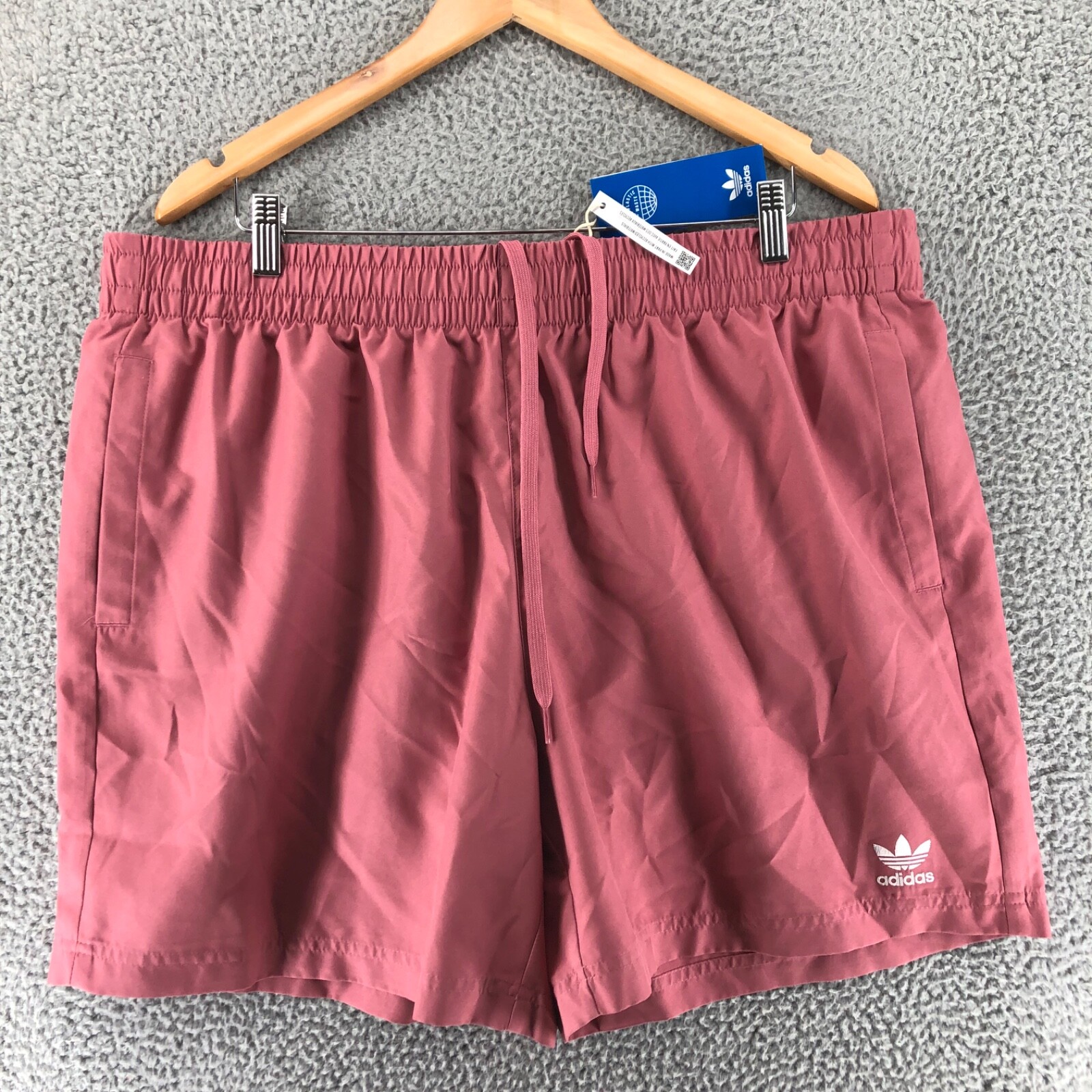 Pantalones Cortos de Natación Adidas Ori Forrados Sólidos Para Hombre Talla 2XL Rosa H44770 XXL