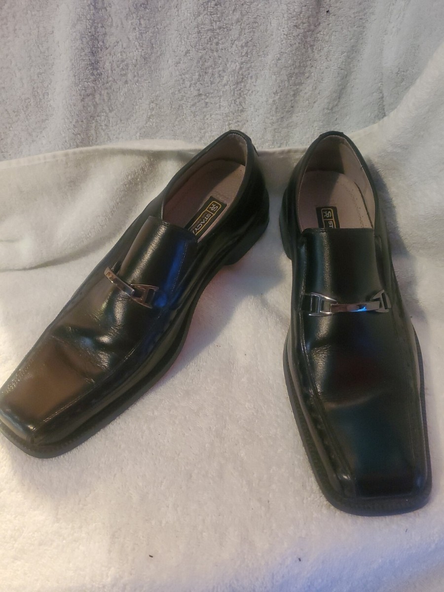 NEW Stacy Adams Leather Slip-On Dress Shoes Square Toe Black Size 10M NEW Stacy Adams Leather Slip-On Dress Shoes Square Toe Black  main image 4