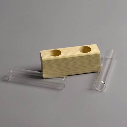 Desktop Test Tube Vase Glass Test Tube Vase Vintage Wood Stand Flower Pots - Picture 3 of 11