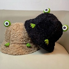 Hot Women Girl Bucket Hat Cotton Warm Lovely Frog Design Fisherman Caps Fashion