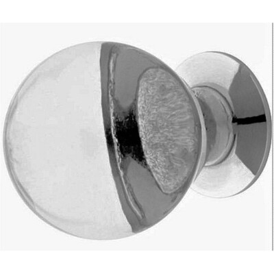 (5 Pack) (12-Pack) 1-1/4 inch Ball Knob Clear Glass with Polished Nickel Base