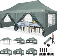 10x20 Heavy Duty Pop Up Canopy Commercial Tent Waterproof Car Gazebo Outdoor