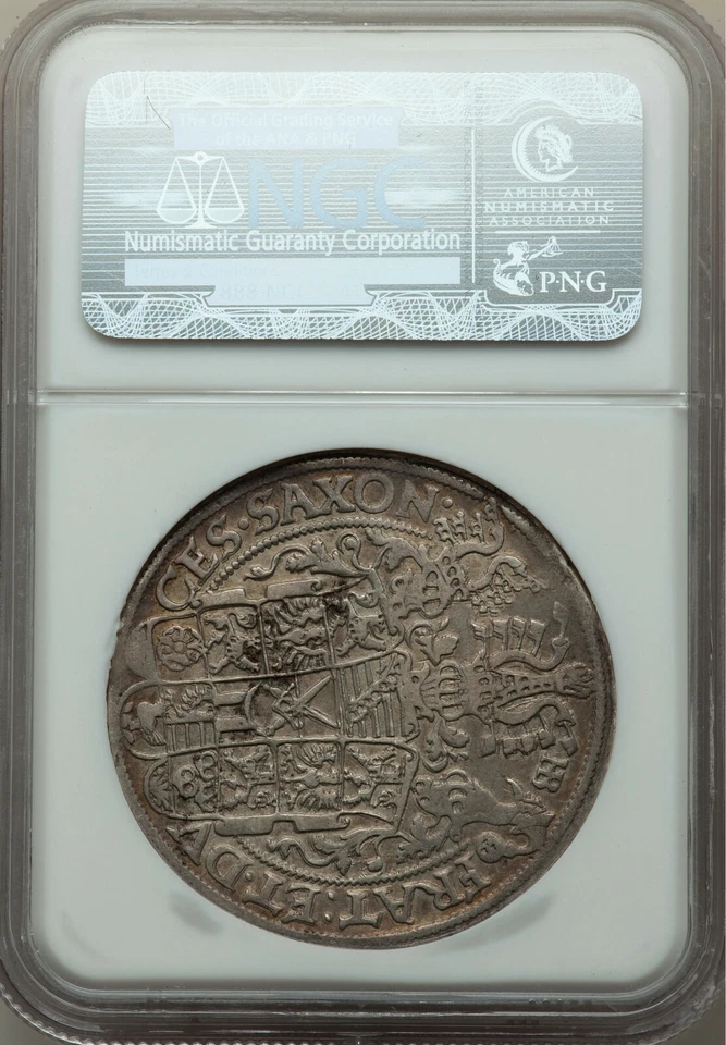 Germany Saxony Thaler 1597-HB Christian II, Johann Georg I & August NGC VF 35 - Image 2 of 2