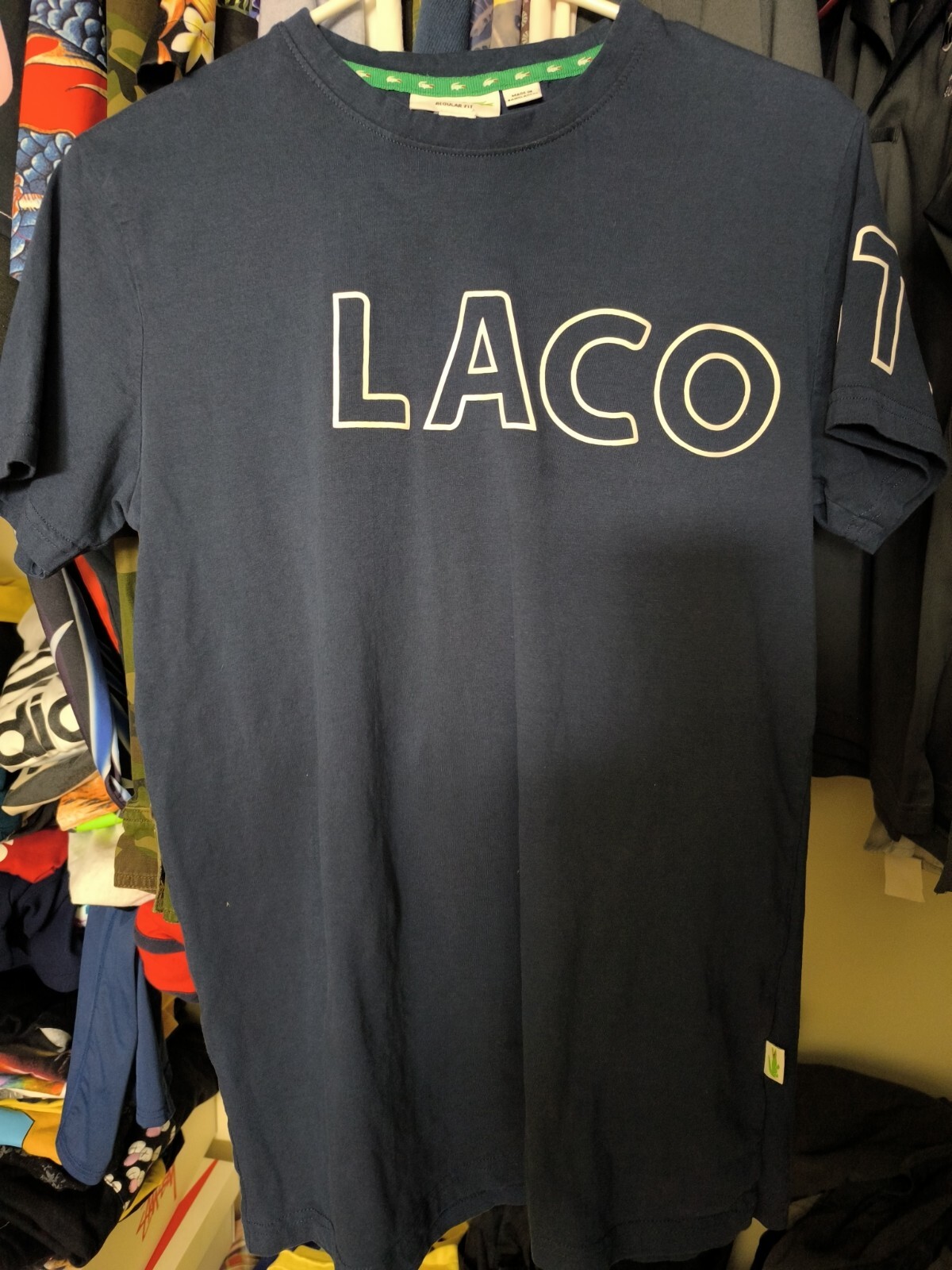 Lacoste big print regular basic tee shirt small s… - image 1