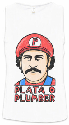 Plata O Plumber Herren Tank Top Pablo Mario Escobar Klempner Narcos Super
