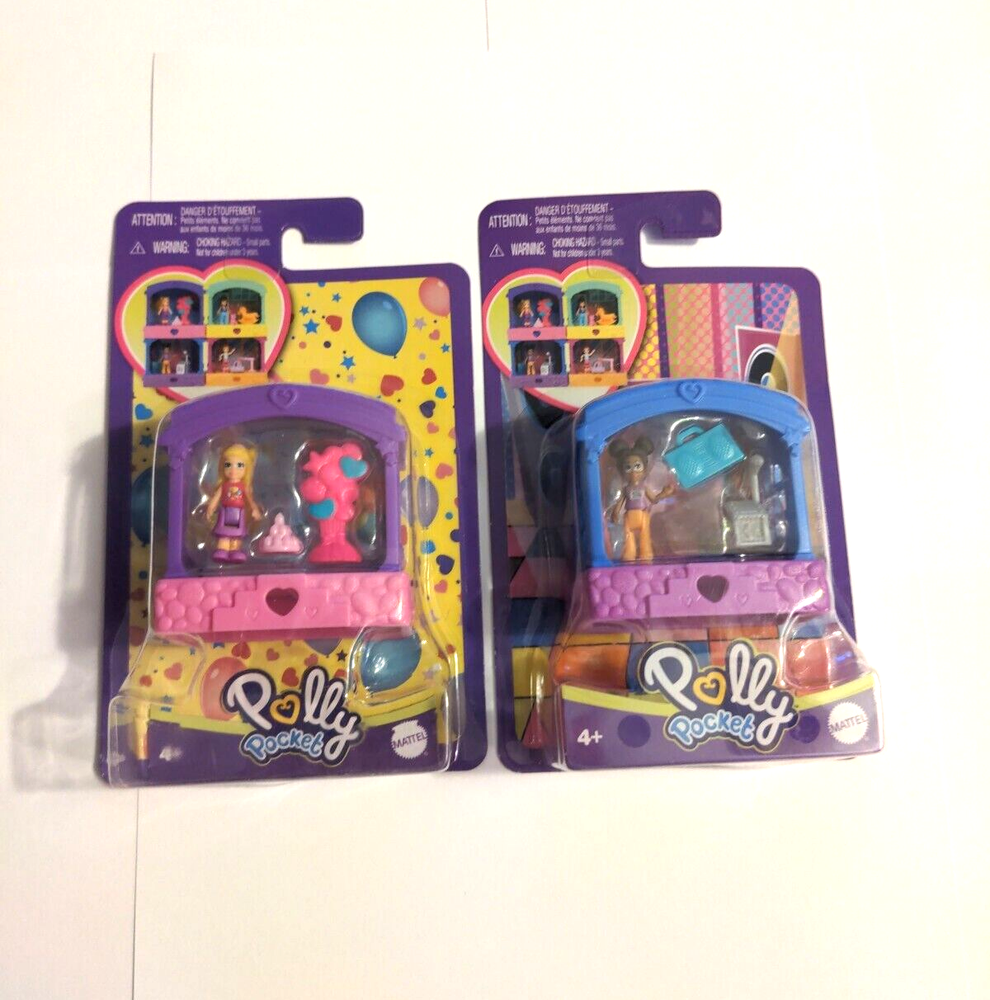 Polly Pocket Micro Dolls/ Figures Stacking Play Set- Mattel Ages 4+ NEW Lot Of 2