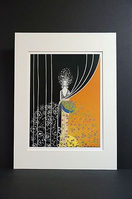 Erte 1982 PRINTEMPS Spring Flowers in Basket - Fashion Art Deco