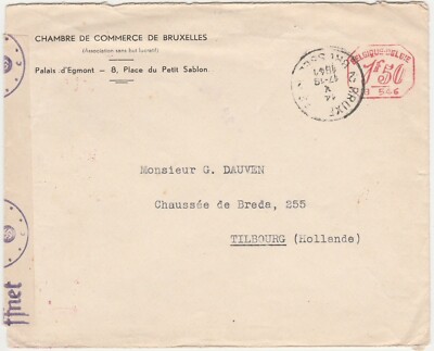 Cover Belgium, 1941. Bruxelles to Tilbourg. Geoffnet Wehrmacht ...